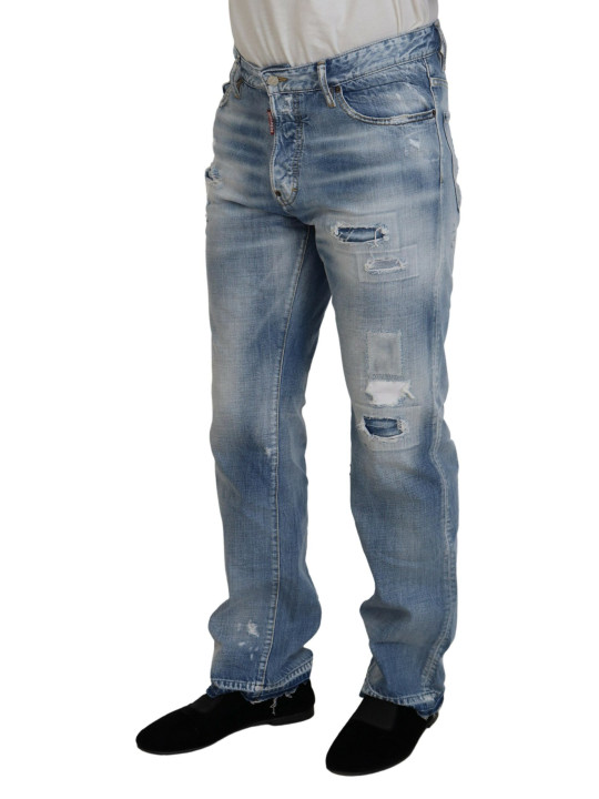 Jeans & Pants Blue Washed Straight Fit Men Casual Denim Jeans 1.740,00 € 8052134515051 | Planet-Deluxe