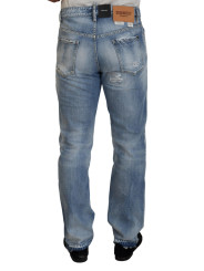 Jeans & Pants Blue Washed Straight Fit Men Casual Denim Jeans 1.740,00 € 8052134515051 | Planet-Deluxe