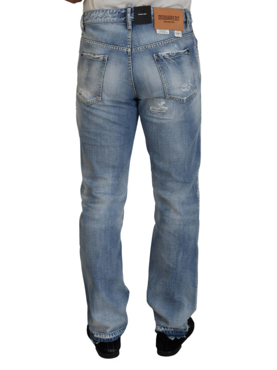 Jeans & Pants Blue Washed Straight Fit Men Casual Denim Jeans 1.740,00 € 8052134515051 | Planet-Deluxe