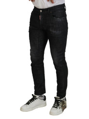 Jeans & Pants Black Washed Cotton Skinny Casual Men Denim Jeans 1.240,00 € 8050249426217 | Planet-Deluxe