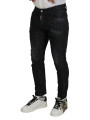 Jeans & Pants Black Washed Cotton Skinny Casual Men Denim Jeans 1.240,00 € 8050249426217 | Planet-Deluxe