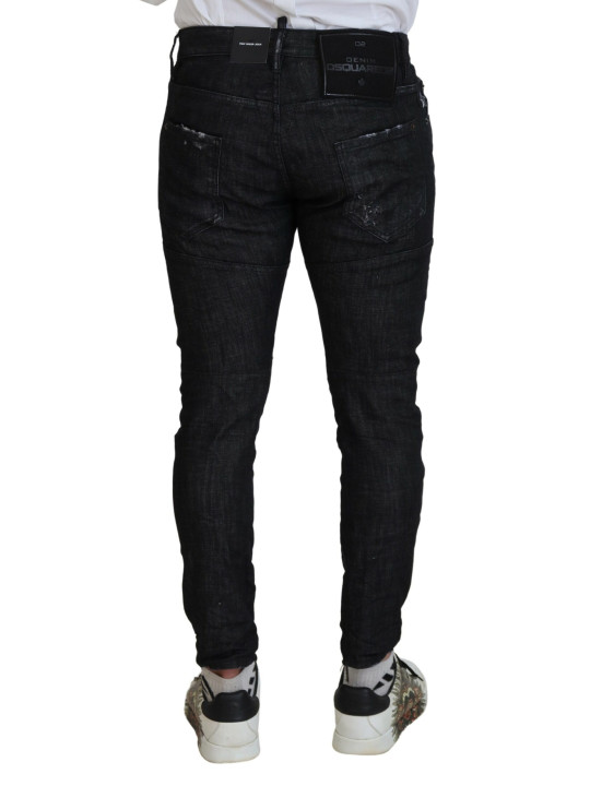 Jeans & Pants Black Washed Cotton Skinny Casual Men Denim Jeans 1.240,00 € 8050249426217 | Planet-Deluxe