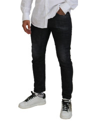 Jeans & Pants Black Washed Cotton Skinny Casual Men Denim Jeans 1.240,00 € 8050249426217 | Planet-Deluxe