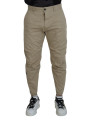 Jeans & Pants Beige Cotton Printed Leg Men Casual Pants 1.480,00 € 8052134679401 | Planet-Deluxe