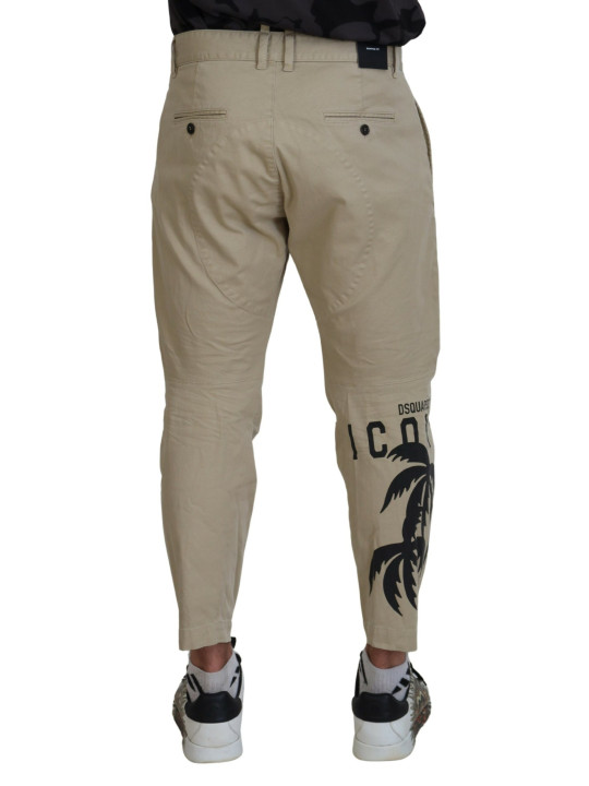 Jeans & Pants Beige Cotton Printed Leg Men Casual Pants 1.480,00 € 8052134679401 | Planet-Deluxe