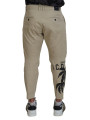 Jeans & Pants Beige Cotton Printed Leg Men Casual Pants 1.480,00 € 8052134679401 | Planet-Deluxe