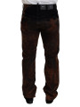 Jeans & Pants Brown Washed Cotton Straight Fit Casual Denim Jeans 1.630,00 € 8050249426224 | Planet-Deluxe