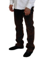 Jeans & Pants Brown Washed Cotton Straight Fit Casual Denim Jeans 1.630,00 € 8050249426224 | Planet-Deluxe