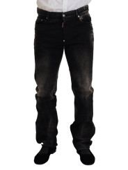 Jeans & Pants Black Washed Cotton Straight Fit Casual Denim Jeans 1.480,00 € 7333413003775 | Planet-Deluxe
