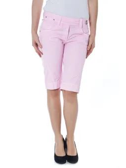 Rosa Glamour Bermuda: Strass & Kontrasteinsätze - Hosen