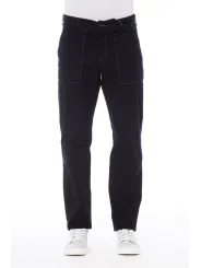 Marineblaue gerade geschnittene Jeans