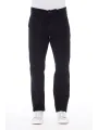 Marineblaue gerade geschnittene Jeans