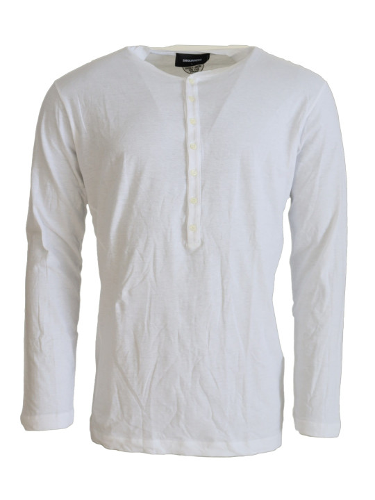 Sweaters White Cotton Linen Long Sleeves Pullover Sweater 1.040,00 € 7333413003843 | Planet-Deluxe