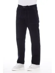 Schwarze Jeans mit weißen Nähten