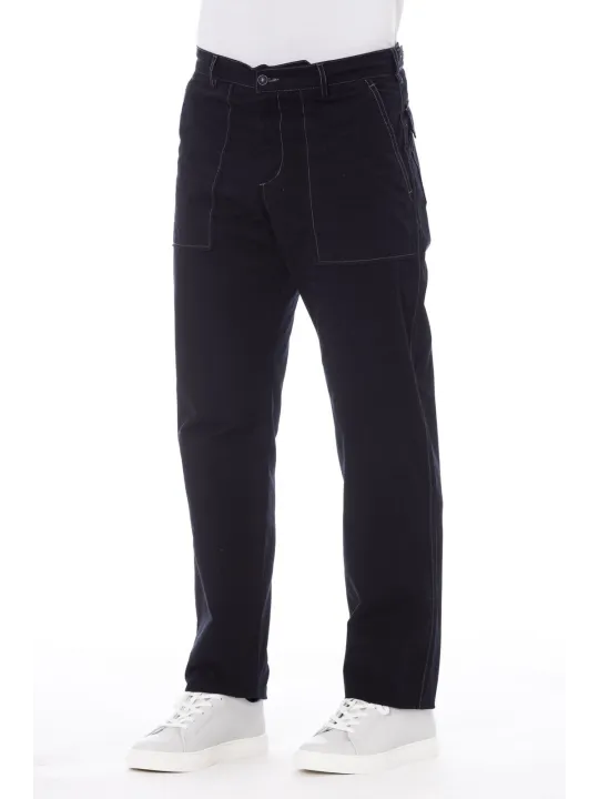 Schwarze Jeans mit weißen Nähten