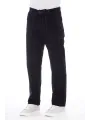 Schwarze Jeans mit weißen Nähten