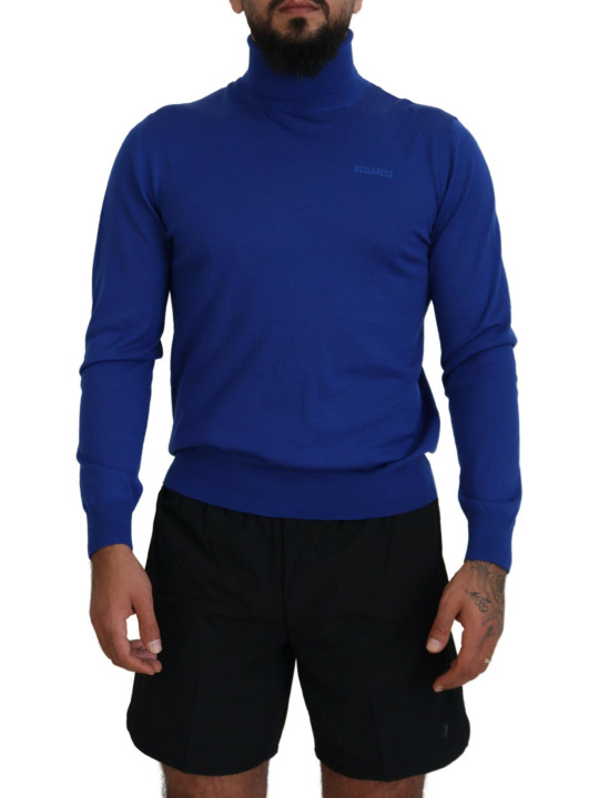 Sweaters Blue Logo Print Long Sleeves Turtle Neck Sweater 1.740,00 € 8052134570463 | Planet-Deluxe
