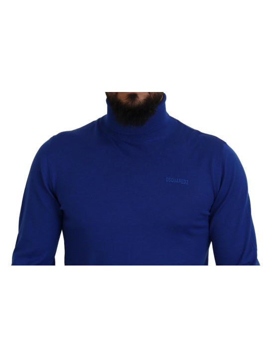 Sweaters Blue Logo Print Long Sleeves Turtle Neck Sweater 1.740,00 € 8052134570463 | Planet-Deluxe
