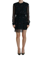 Dresses Black Floral Silk Long Sleeves Sheath Mini Dress 1.740,00 € 8052134697986 | Planet-Deluxe