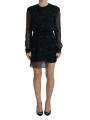 Dresses Black Floral Silk Long Sleeves Sheath Mini Dress 1.740,00 € 8052134697986 | Planet-Deluxe