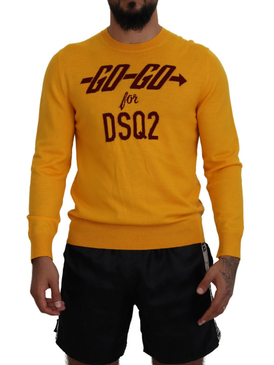 Sweaters Orange Wool Long Sleeves Men Pullover Sweater 1.220,00 € 8052134609712 | Planet-Deluxe