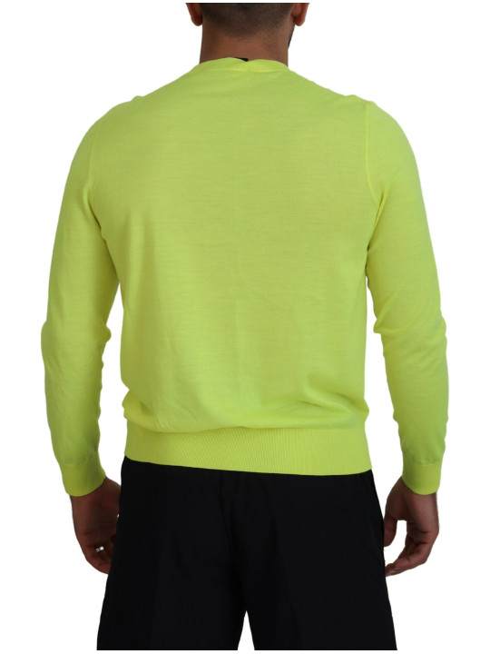 Sweaters Yellow Green Long Sleeves Men Pullover Sweater 1.220,00 € 8052134569832 | Planet-Deluxe