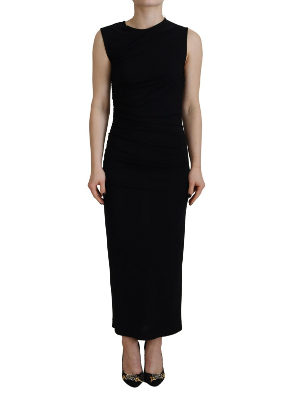 Dresses Black Viscose Sleeveless Ruched Maxi Dress 3.230,00 € 8052134152737 | Planet-Deluxe