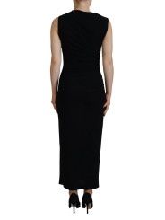 Dresses Black Viscose Sleeveless Ruched Maxi Dress 3.230,00 € 8052134152737 | Planet-Deluxe