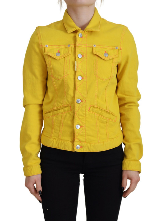 Jackets & Coats Yellow Collared Long Sleeves Denim Jacket 1.290,00 € 8050249426644 | Planet-Deluxe