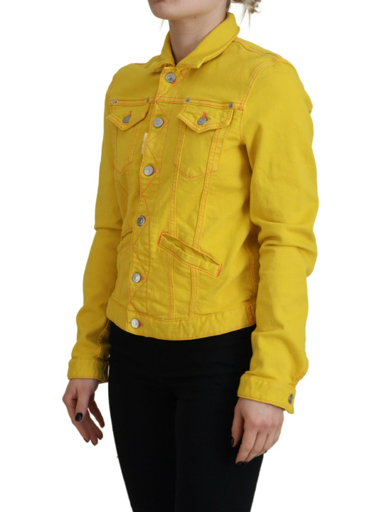 Jackets & Coats Yellow Collared Long Sleeves Denim Jacket 1.290,00 € 8050249426644 | Planet-Deluxe