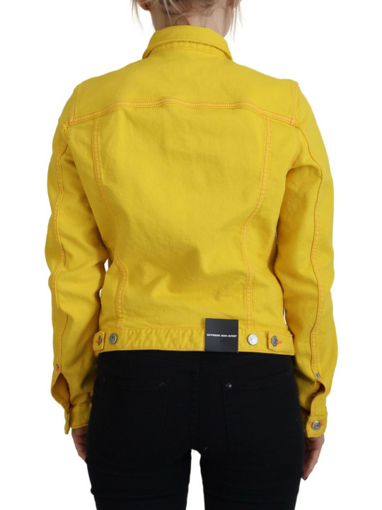 Jackets & Coats Yellow Collared Long Sleeves Denim Jacket 1.290,00 € 8050249426644 | Planet-Deluxe