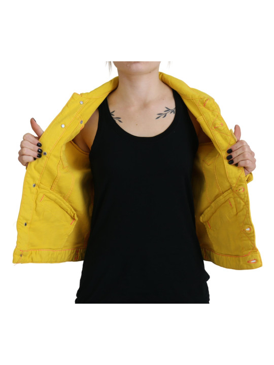 Jackets & Coats Yellow Collared Long Sleeves Denim Jacket 1.290,00 € 8050249426644 | Planet-Deluxe