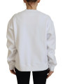 Sweaters White Cotton Printed Long Sleeve Crew Neck Sweater 750,00 € 8052134565612 | Planet-Deluxe