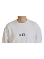 Sweaters White Cotton Printed Long Sleeve Crew Neck Sweater 750,00 € 8052134565612 | Planet-Deluxe