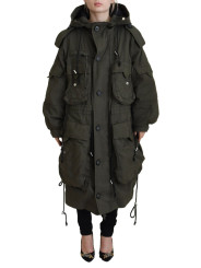 Jackets & Coats Green Hooded Full Zip Long Parka Coat Jacket 5.480,00 € 8052134593868 | Planet-Deluxe