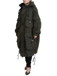 Jackets & Coats Green Hooded Full Zip Long Parka Coat Jacket 5.480,00 € 8052134593868 | Planet-Deluxe