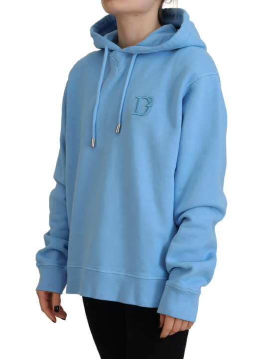 Sweaters Light Blue Logo Hooded Women Long Sleeve Sweater 1.240,00 € 8052134559277 | Planet-Deluxe