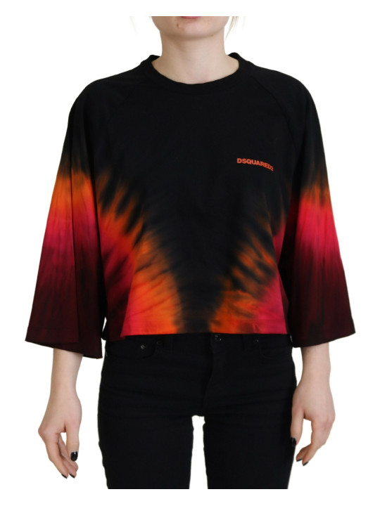 Tops & T-Shirts Black Cotton Tie Dye Crew Neck Casual Top 890,00 € 8052134567654 | Planet-Deluxe