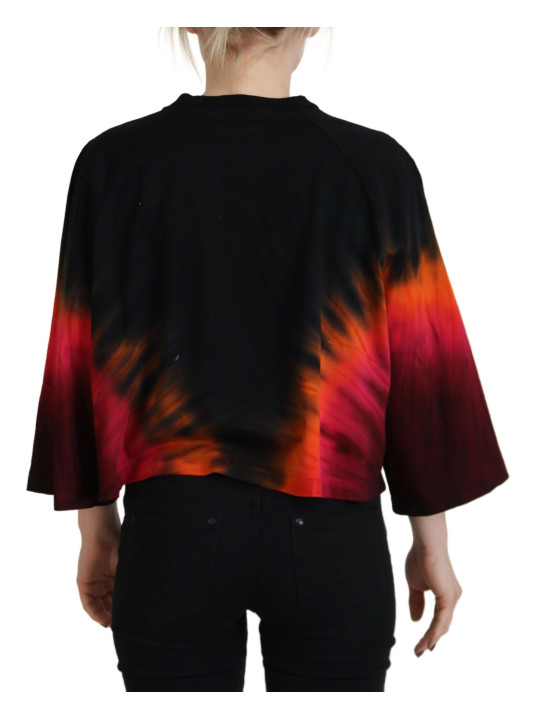 Tops & T-Shirts Black Cotton Tie Dye Crew Neck Casual Top 890,00 € 8052134567654 | Planet-Deluxe