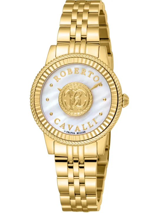 Goldene Roberto Cavalli Damenuhr Gelb