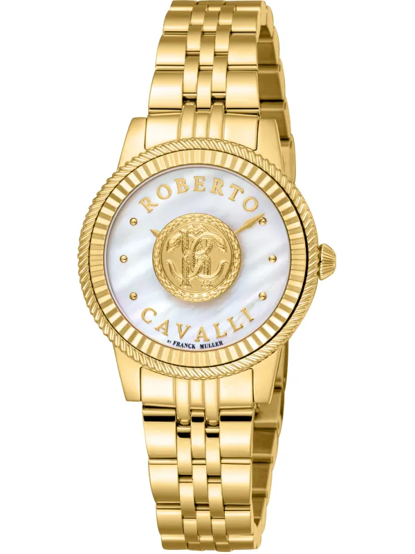 Goldene Roberto Cavalli Damenuhr Gelb