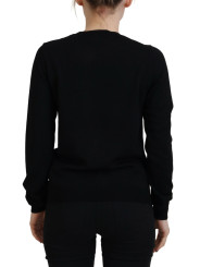Sweaters Black Virgin Wool Logo Print Long Sleeves Sweater 1.050,00 € 8058049467881 | Planet-Deluxe