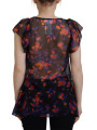 Tops & T-Shirts Black Floral Print Short Sleeves V-neck Blouse Top 1.130,00 € 8050249425821 | Planet-Deluxe