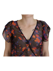 Tops & T-Shirts Black Floral Print Short Sleeves V-neck Blouse Top 1.130,00 € 8050249425821 | Planet-Deluxe