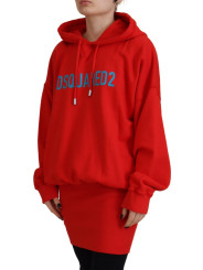 Sweaters Red Logo Print Cotton Hoodie Sweatshirt Sweater 1.400,00 € 8052134604069 | Planet-Deluxe