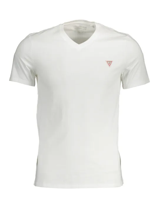 "GUESS JEANS T-Shirts im Sale | GUESS Weißes T-Shirt mit V-Ausschnitt online kaufen"|Planet-Deluxe