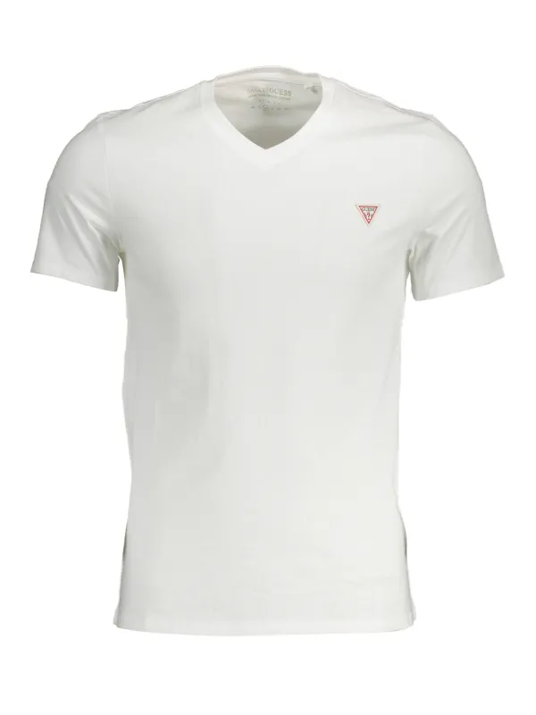 "GUESS JEANS T-Shirts im Sale | GUESS Weißes T-Shirt mit V-Ausschnitt online kaufen"|Planet-Deluxe