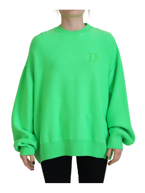 Sweaters Green Logo Embroidery Women Long Sleeve Sweater 1.770,00 € 8050249426675 | Planet-Deluxe