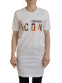 Tops & T-Shirts White Cotton Icon Logo Print Crewneck T-shirt 590,00 € 8052134632758 | Planet-Deluxe