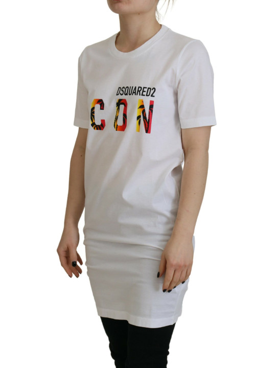 Tops & T-Shirts White Cotton Icon Logo Print Crewneck T-shirt 590,00 € 8052134632758 | Planet-Deluxe